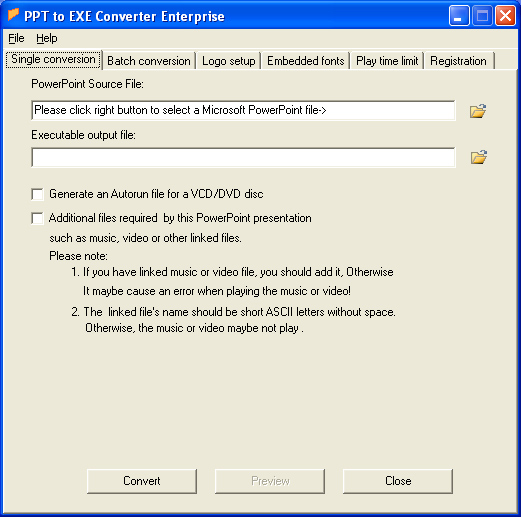 Convert PowerPoint PPT to professional strongly protected self-running EXE files